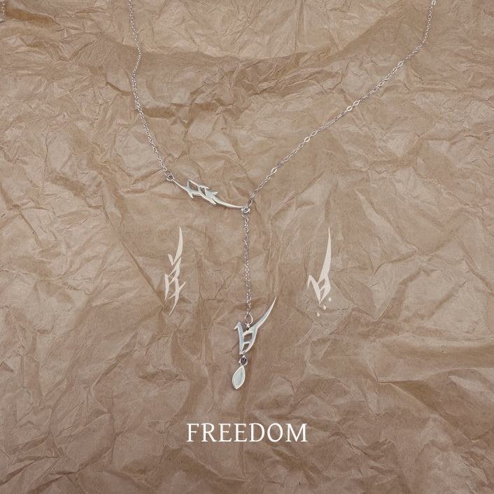 Freedom Script Sterling Silver Clavicle Chain